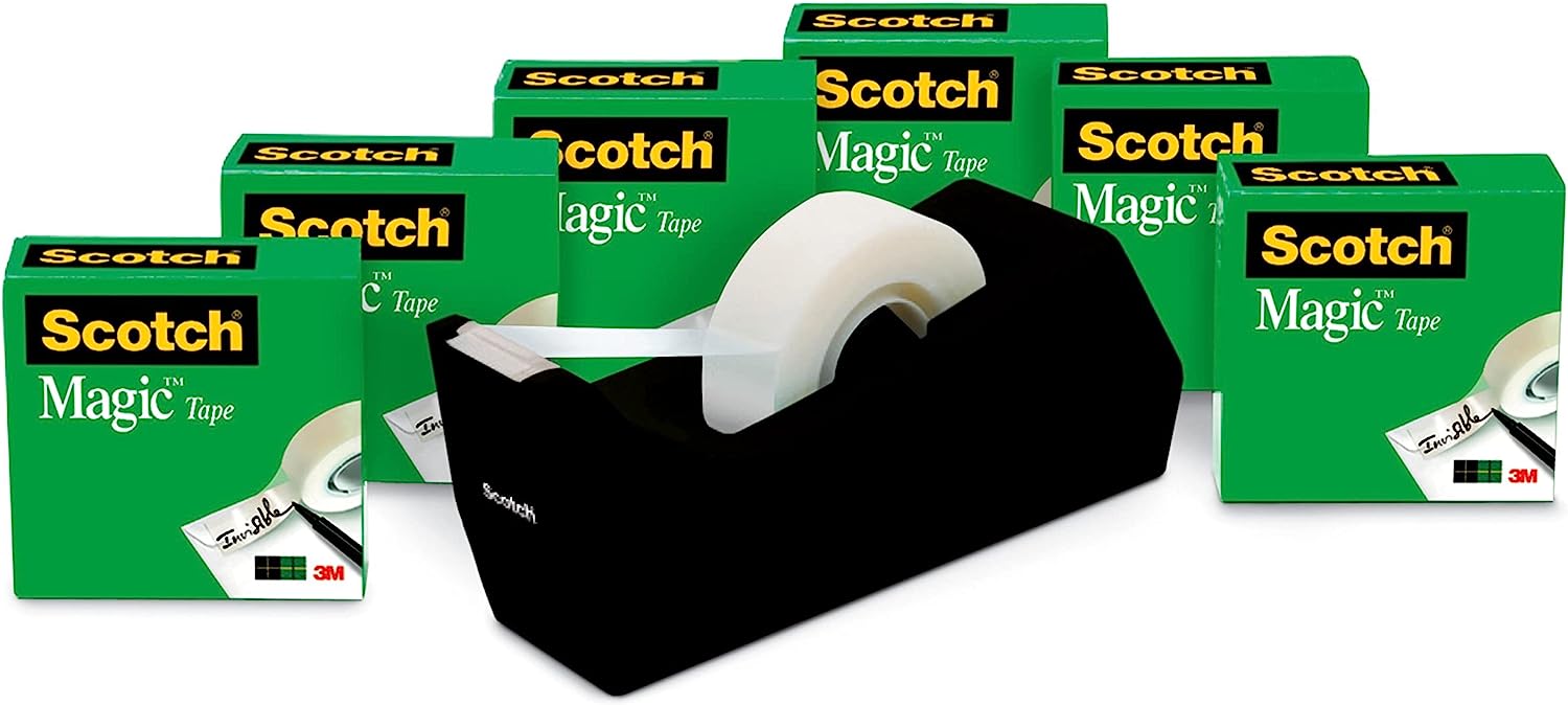 Scotch Magic Tape, 6 Rolls with Dispenser, Numerous Applications, Invisible, Engineered for Repairing, 3/4 x 1000 Inches, Boxed (810K6C38) - Image 2